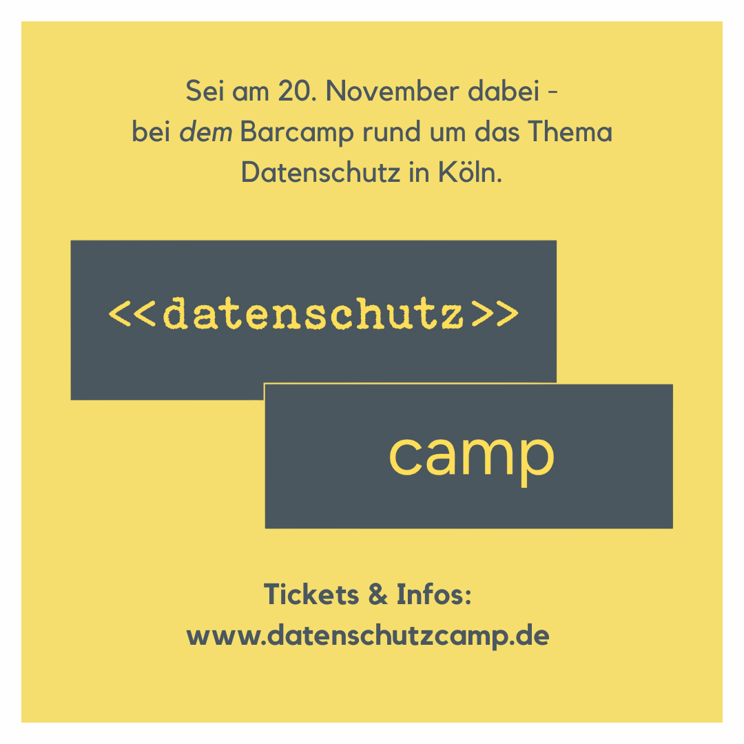 Log. datenschutzcamp. Sei am 20.November dabei bei dem Barcamp für Datenschutz.